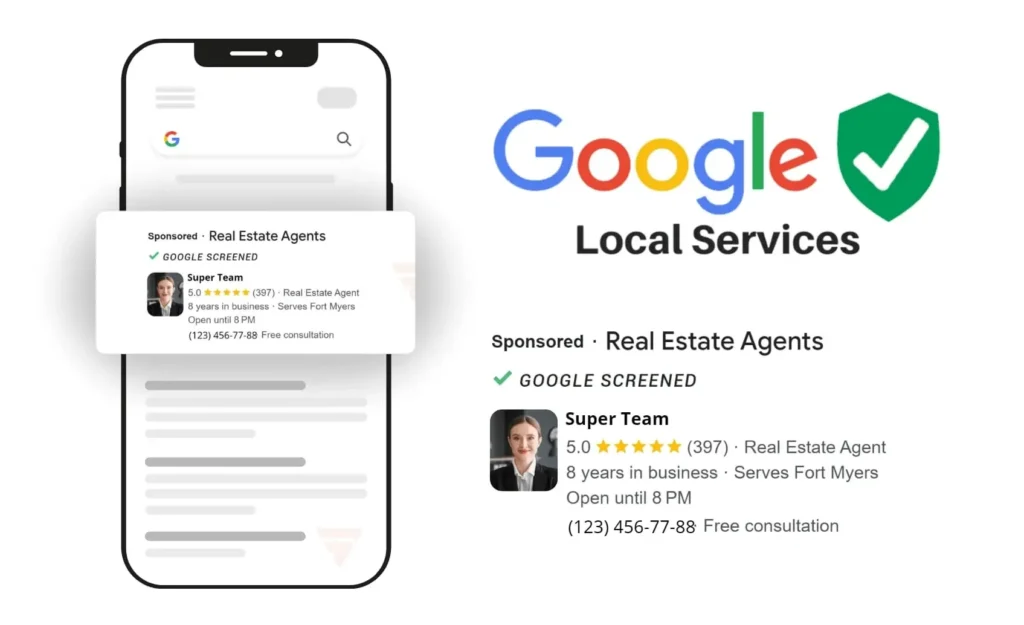 google local services ou google ads - visualização em celular para serviços locais